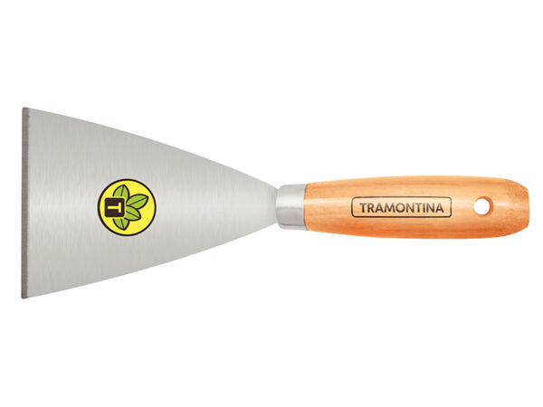 Espátula Metálica Rígida 10 Cm, Mango Madera