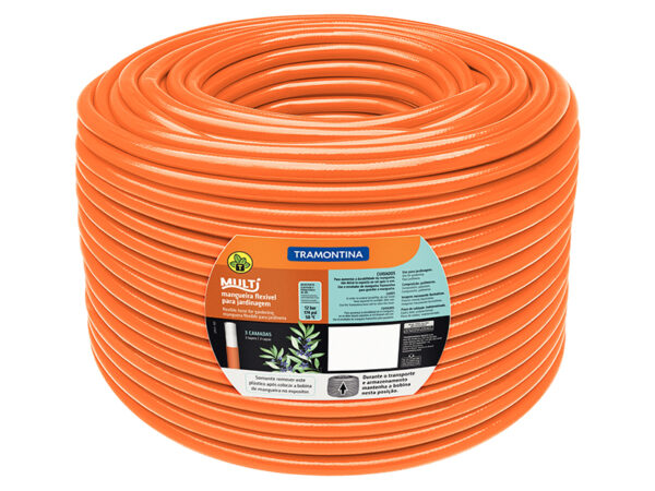 Manguera Naranja Super Flex Para Jardín, 1/2", Rollo De 200 Mts